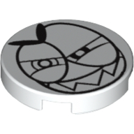 Placă netedă rotundă 2 X 2 decorată - Mixels