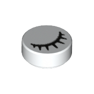 Placă rotundă 1 X 1 decorată - pleoapă
