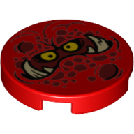 Placă netedă rotundă 2 x 2 decorată - fată Globlin