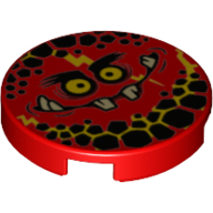 Placă netedă rotundă 2 x 2 decorată - fată Globlin