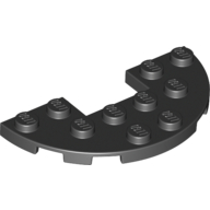 Placă 6 X 3 rotunjită dublu cu gaură 2 X 1
