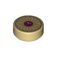 Placă netedă rotundă 1 X 1 decorată - Prăjitură