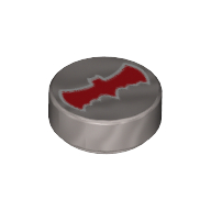 Placă rotundă 1 X 1 decorată - Batman