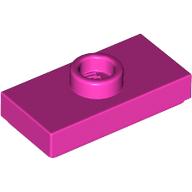 Placă netedă modificată 1 X 2 cu 1 knob