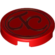 Placă netedă rotundă 2 X 2 decorată - TC