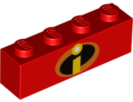 Cărămidă 4 X 1 decorată-Incredibles