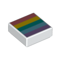Placă netedă 1 X 1 decorată curcubeu