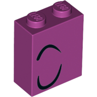 Cărămidă 1 X 2 X 2 decorată sprânceană stânga