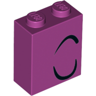 Cărămidă 1 X 2 X 2 decorată sprânceană dreapta