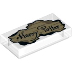 Placă netedă 1 X 2 decorată Harry Potter