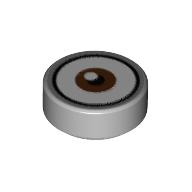Placă rotundă 1 X 1 decorată ochi