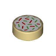 Placă netedă rotundă 1 X 1 decorată - Prăjitură
