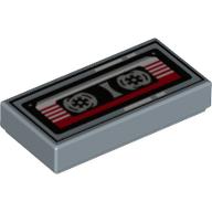 Placă netedă 1 X 2 decorată casetă