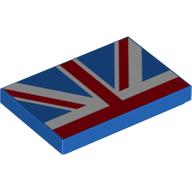 Placă netedă 2 X 3 decorată steag (UK)