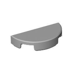 Placă modificată rotundă 1 x 2 - jumătate
