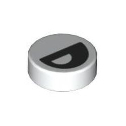 Placă netedă rotundă 1 X 1 decorată - ochi inchişi parţial