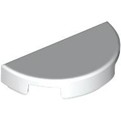 Placă modificată rotundă 1 x 2 - jumătate