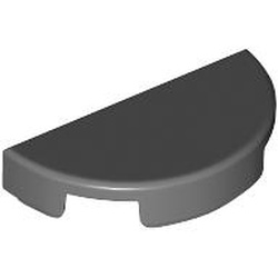 Placă modificată rotundă 1 x 2 - jumătate