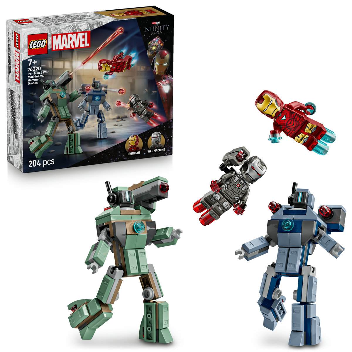 Iron Man si War Machine vs dronele Hammer