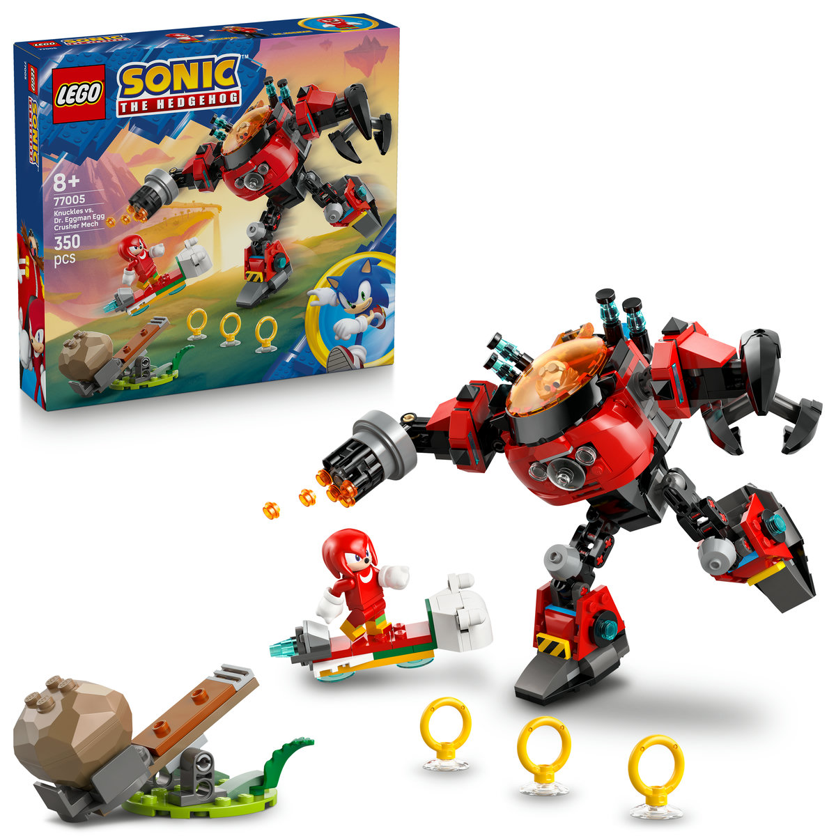 Knuckles vs. Dr. Eggman si robotul Egg Crusher