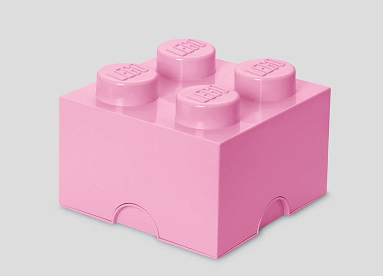 Cutie depozitare LEGO 2x2 roz deschis