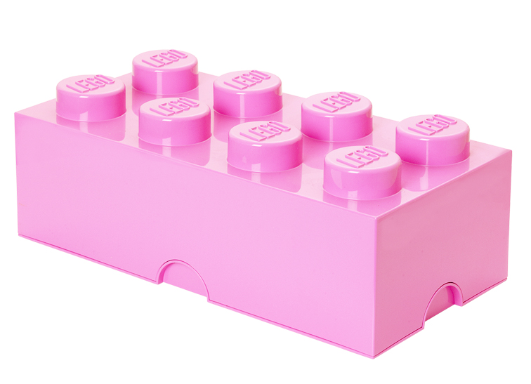 Cutie depozitare LEGO 2x4 roz deschis